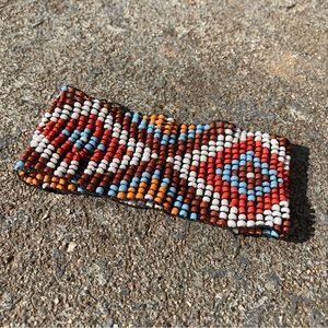 Handmade Seed Bead Stretch Bracelet Native American Indigenous Chickasaw Nation